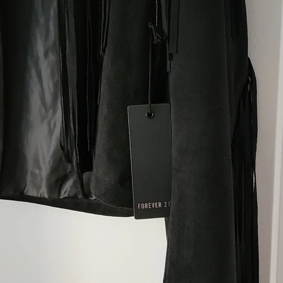 Forever 21 Black Suede Fringe Jacket - Picture 4 of 8